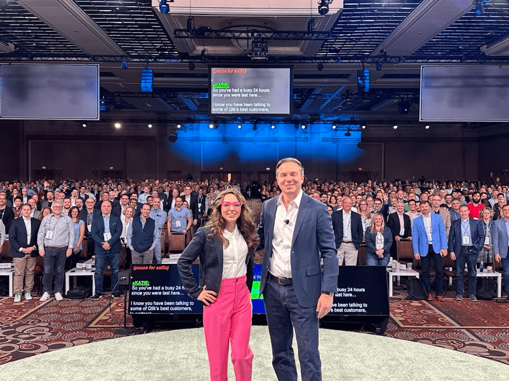 Katie Linendoll, Mike Capone, and QlikWorld