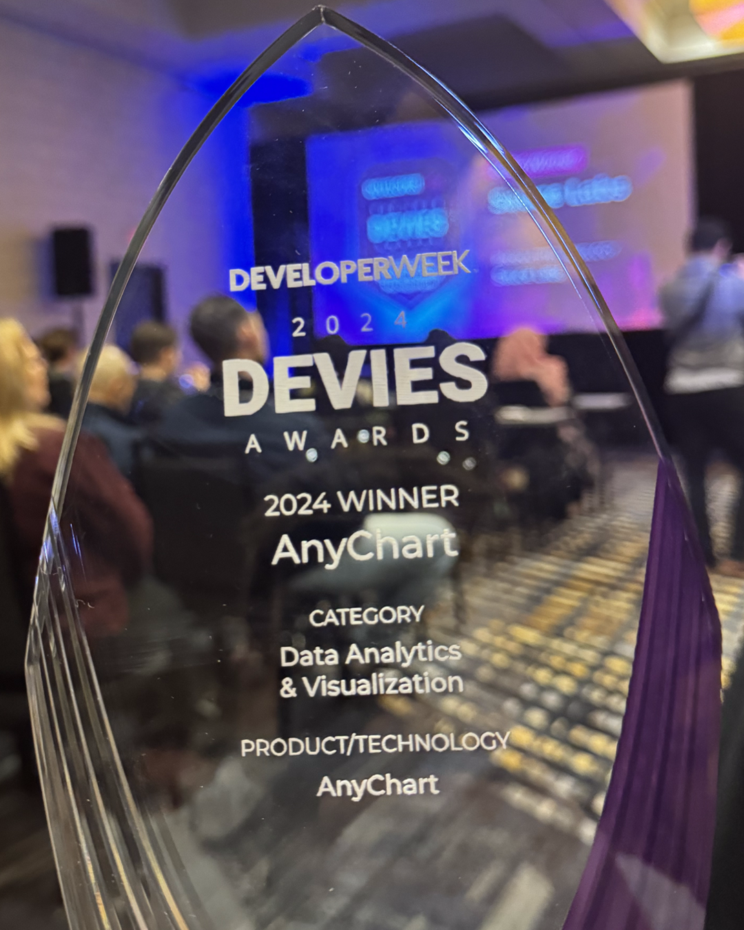 AnyChart's DEVIES Award for best in Data Analytics in Visualization, 2024