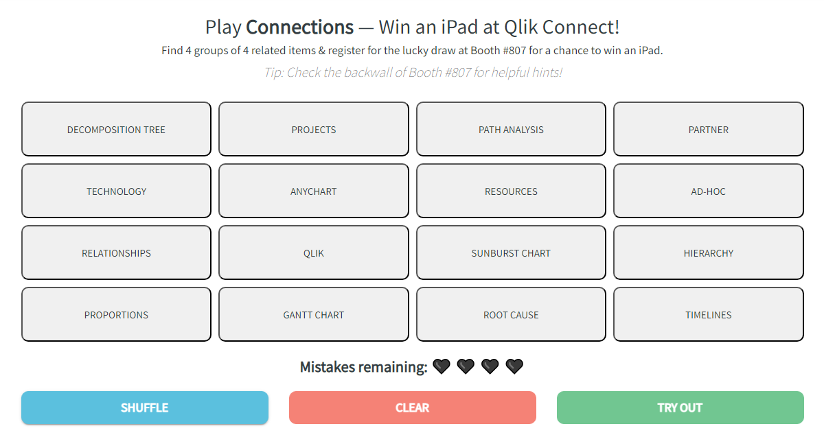 Connections Game, Qlik Connect