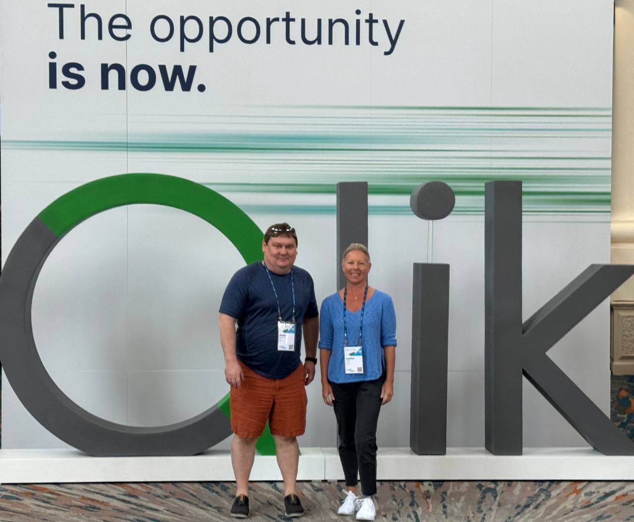 AnyChart's Anton Baranchuk, CEO, and Heather Kennedy, CFO, at Qlik Connect 2024