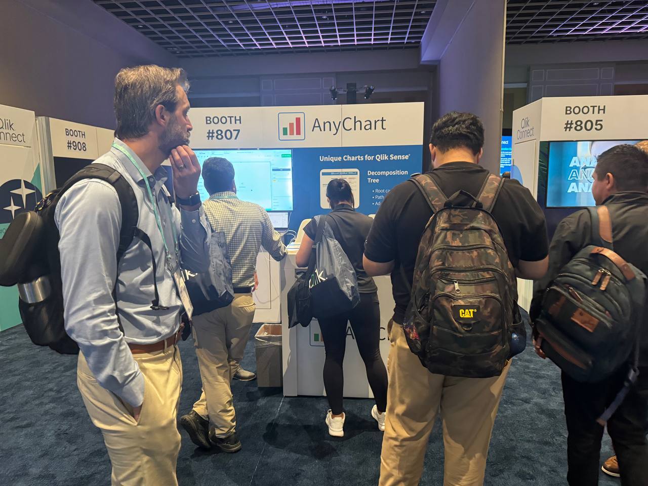 Crowds at AnyChart's booth at Qlik Connect 2024