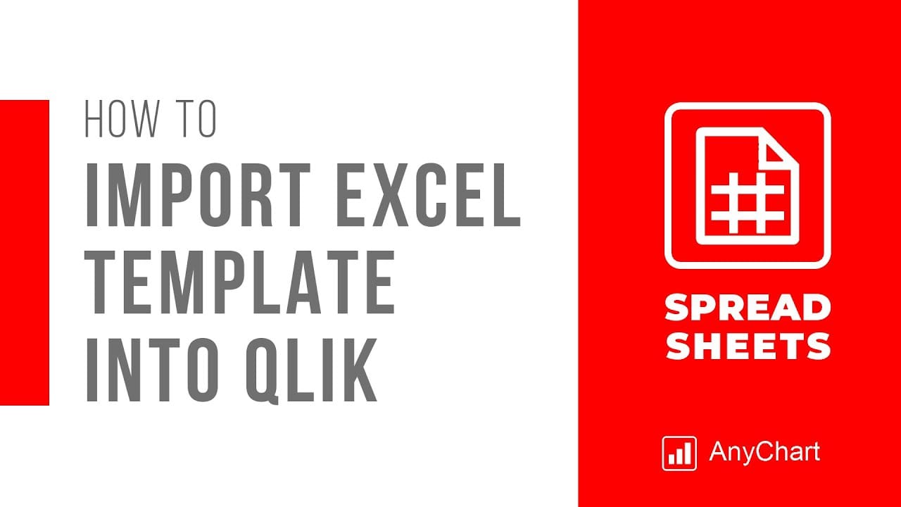Title image captioned How to Import Excel Template into Qlik, with the Spreadsheets extension and AnyChart logos